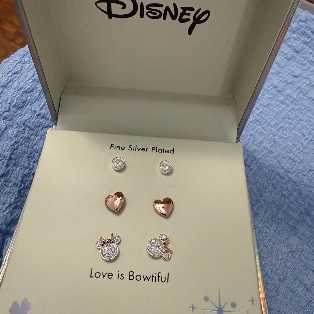 Disney Silver and Rose Gold Earrings